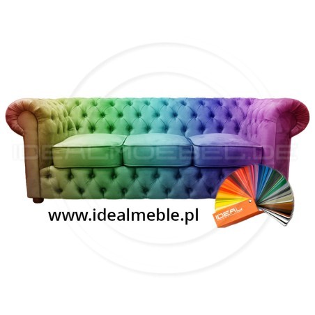 Chesterfield Sofa March Samt 3-Sitzer