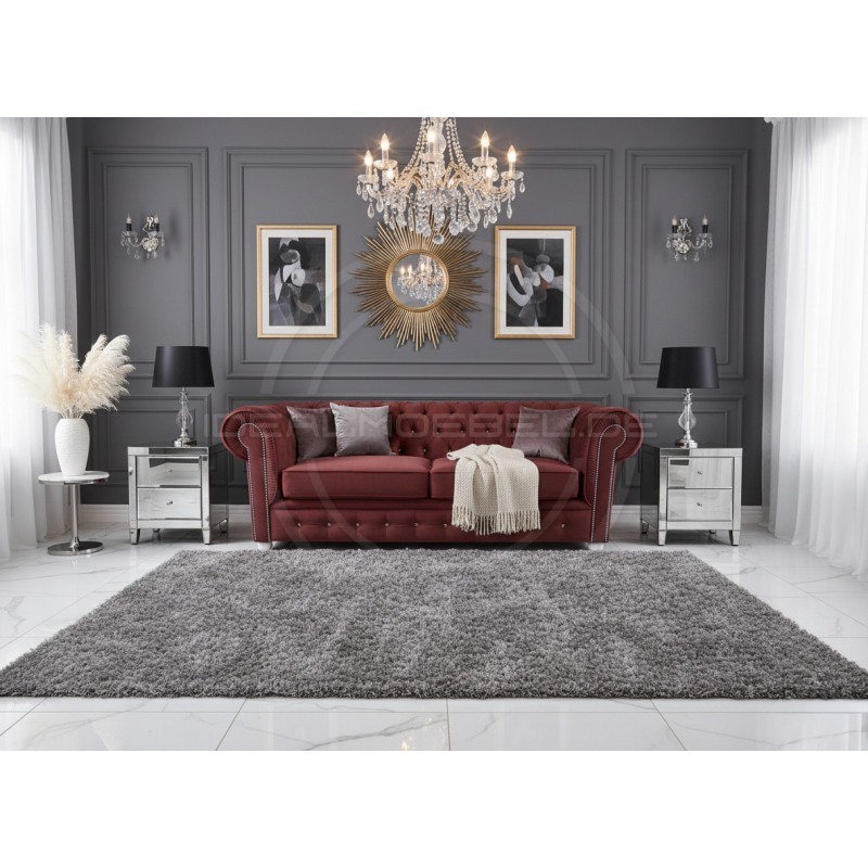 Chesterfield Sofa March mit Kristallen Samt 3-Sitzer