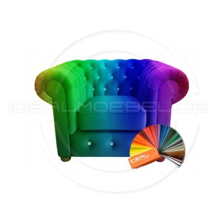 Chesterfield Sessel March mit Kristallen, Samt