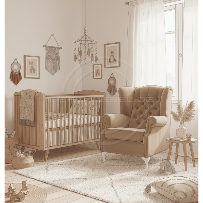 Chesterfield OHRENSESSEL Ton Samt