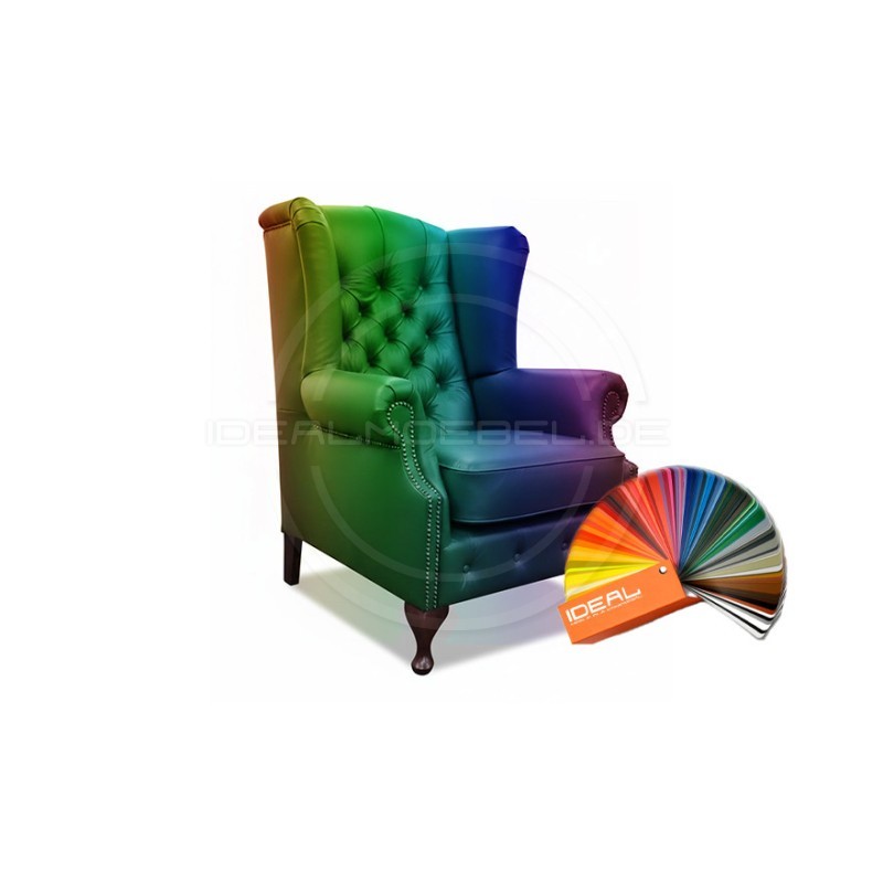 Chesterfield Ohrensessel Ton Leder