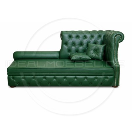 Chesterfield Récamiere Marady aus Echtleder mit Schlaffunktion