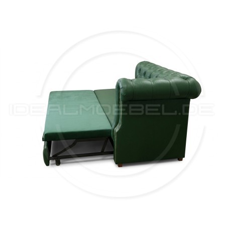 Chesterfield Récamiere Marady aus Echtleder mit Schlaffunktion
