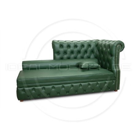 Chesterfield Récamiere Marady aus Echtleder mit Schlaffunktion