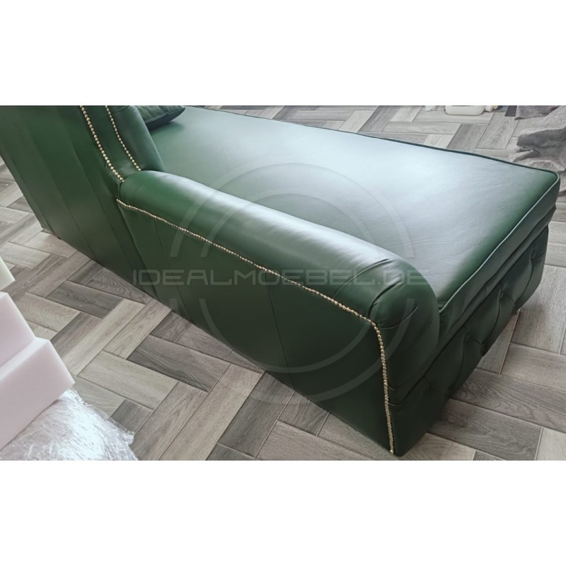 Chesterfield Récamiere Marady aus Echtleder mit Schlaffunktion