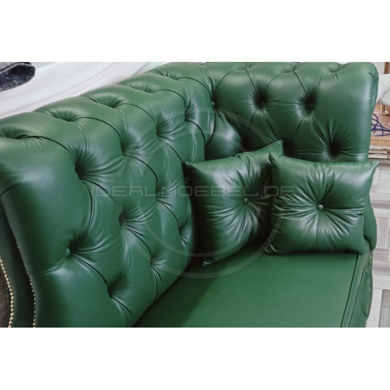 Chesterfield Récamiere Marady aus Echtleder mit Schlaffunktion