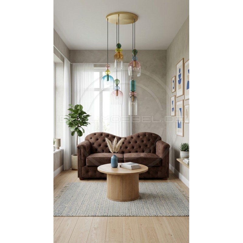 Chesterfield Schlafsofa Mondelebrity mit Schlaffunktion Samt 3-Sitzer