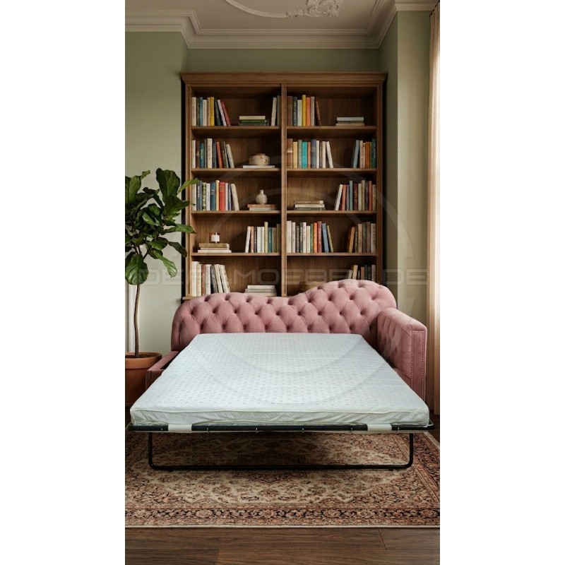 Ausziehbare Chesterfield-Recamiere Mondelebrity – Schlafsofa 180