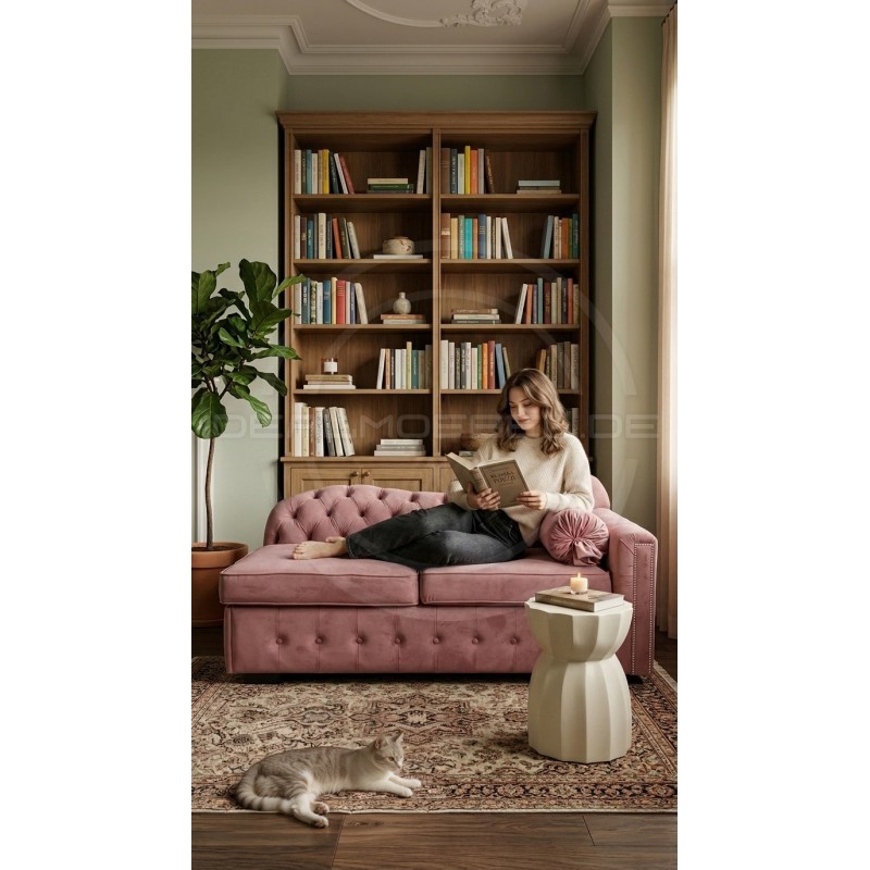 Ausziehbare Chesterfield-Recamiere Mondelebrity – Schlafsofa 180