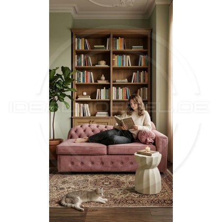 Ausziehbare Chesterfield-Recamiere Mondelebrity – Schlafsofa 180
