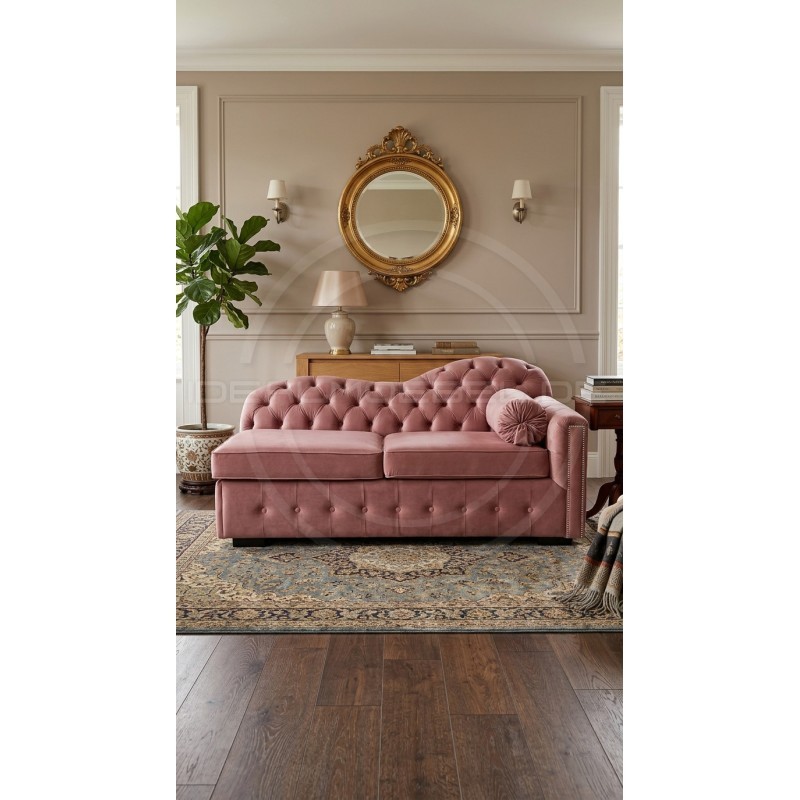 Ausziehbare Chesterfield-Recamiere Mondelebrity – Schlafsofa 180