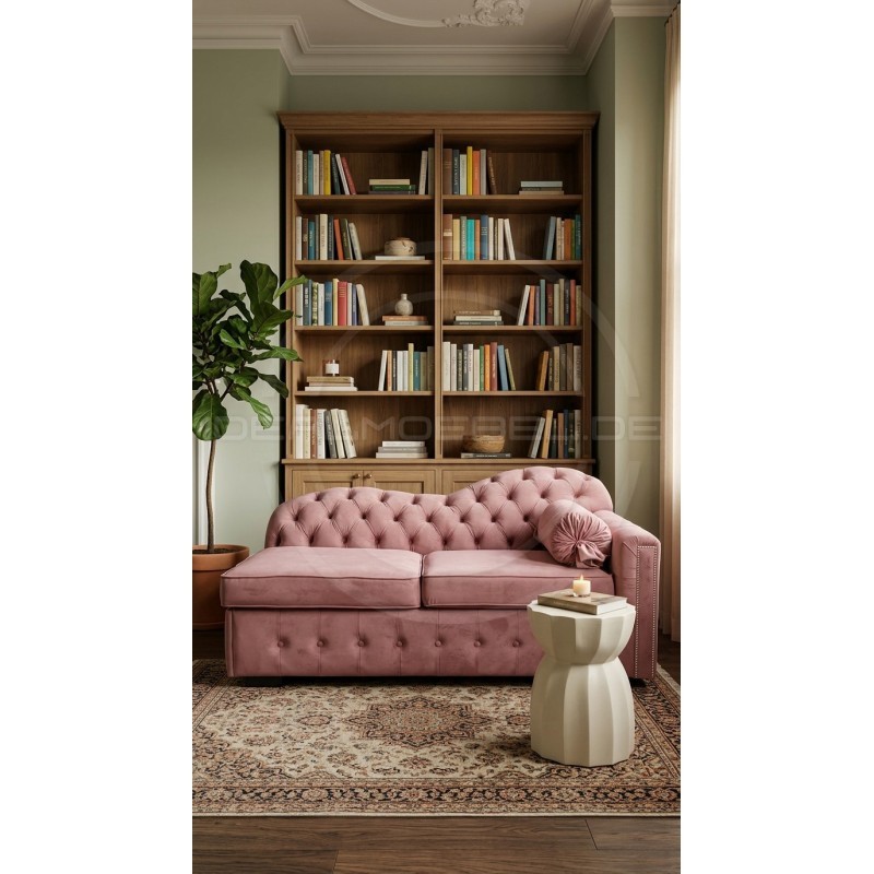 Ausziehbare Chesterfield-Recamiere Mondelebrity – Schlafsofa 180