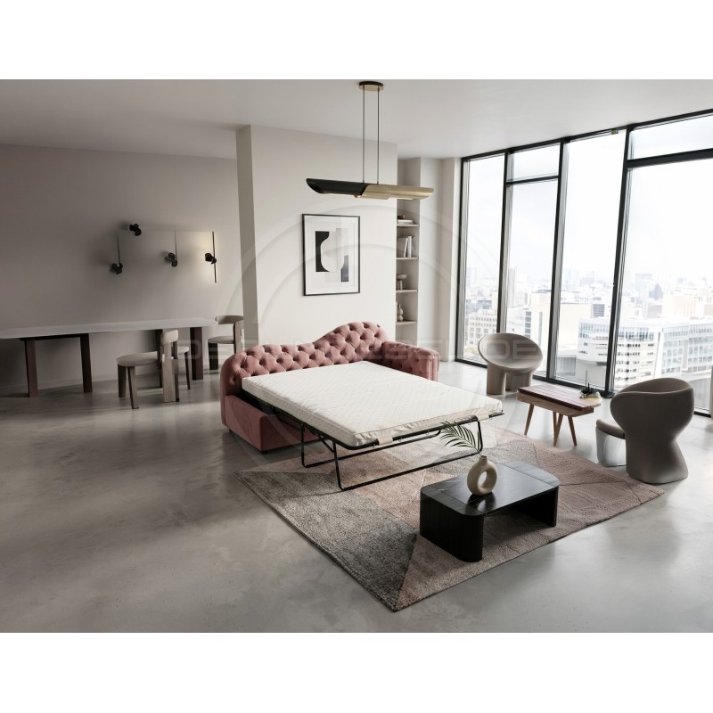 Ausziehbare Chesterfield-Recamiere Mondelebrity – Schlafsofa 180