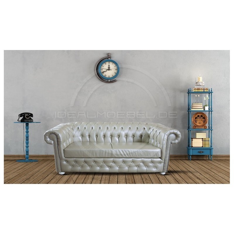 Sofa Chesterfield March Rem w skórze z funkcją spania