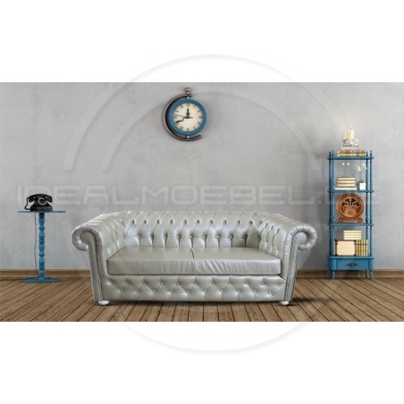 Sofa Chesterfield March Rem w skórze z funkcją spania