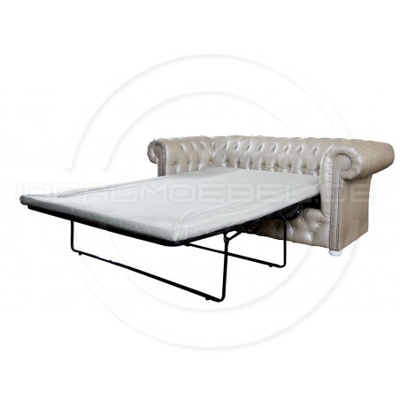 Sofa Chesterfield March Rem w skórze z funkcją spania