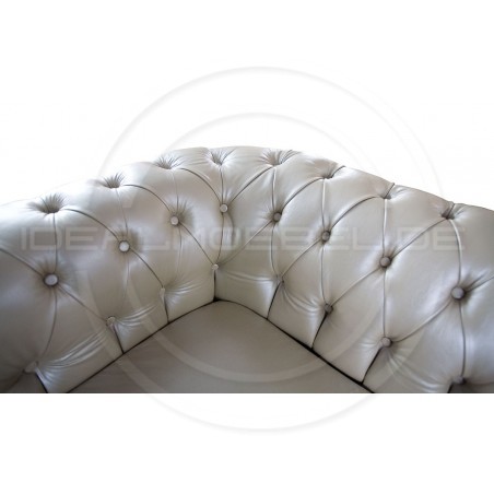 Sofa Chesterfield March Rem w skórze z funkcją spania