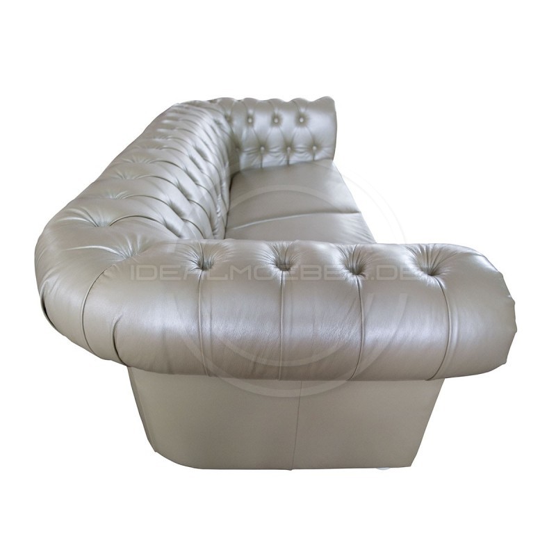 Sofa Chesterfield March Rem w skórze z funkcją spania