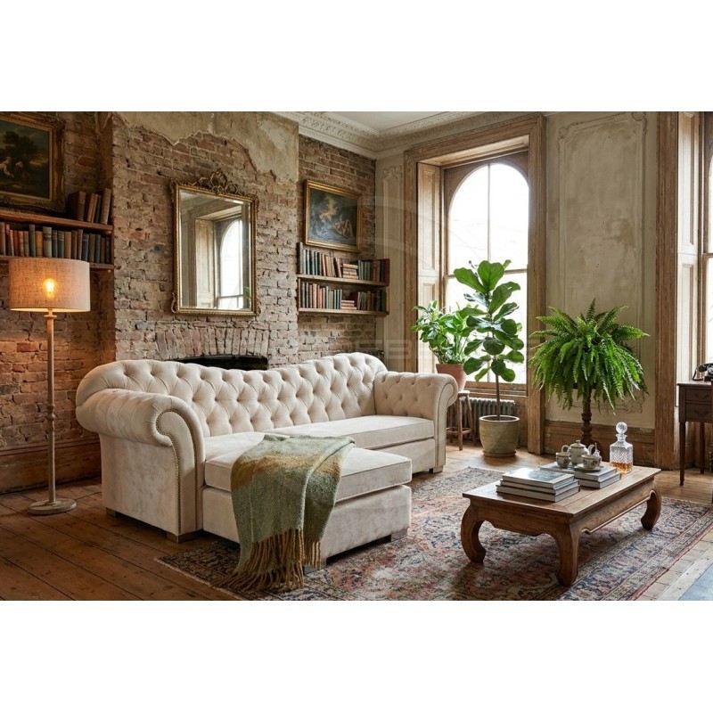 Chesterfield Ecksofa Morland 235x200 Samt