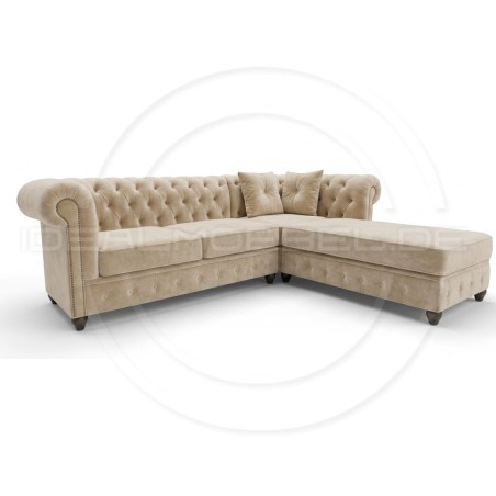 Chesterfield Ecksofa Lady 220x150 Samt