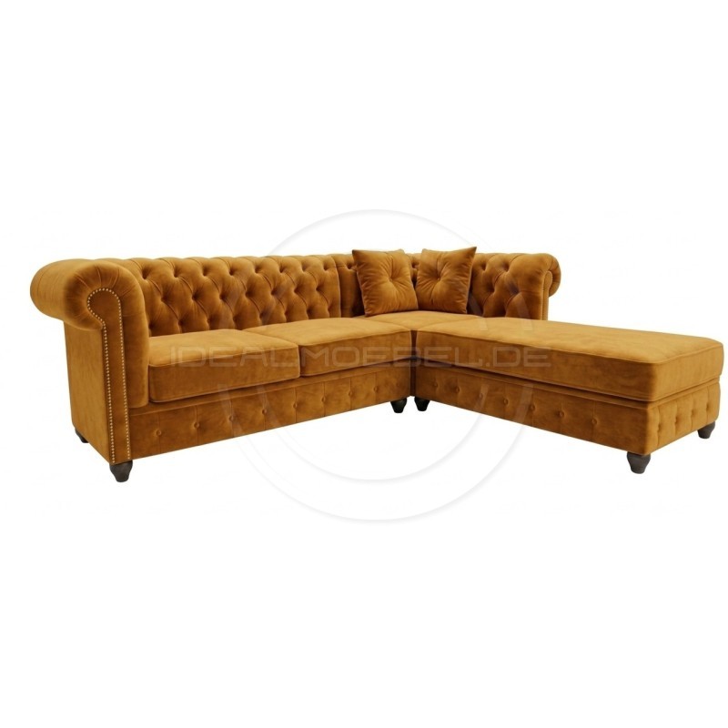 Chesterfield Ecksofa Lady 220x150 Samt