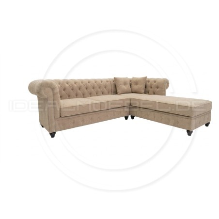 Chesterfield Ecksofa Lady 220x150 Samt