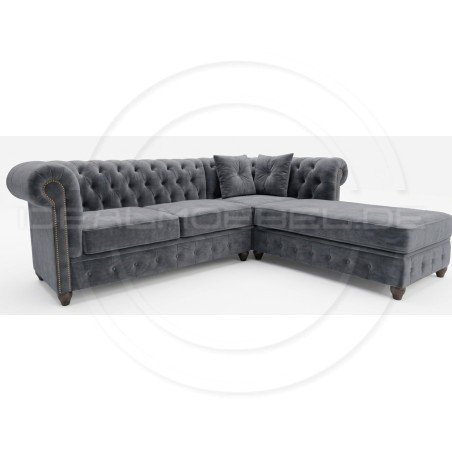 Chesterfield Ecksofa Lady 220x150 Samt