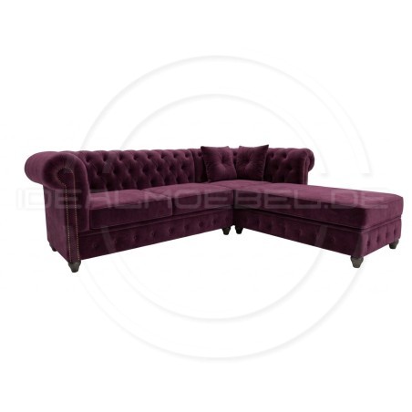 Chesterfield Ecksofa Lady 220x150 Samt