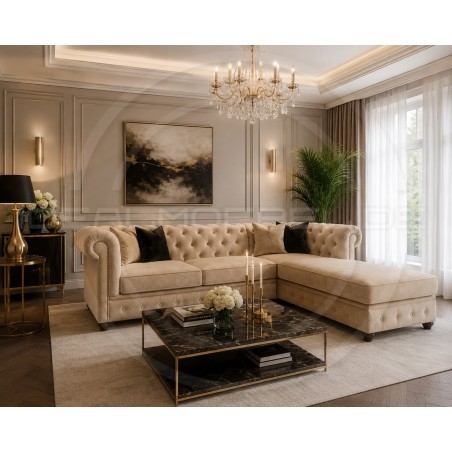 Chesterfield Ecksofa Lady 220x150 Samt