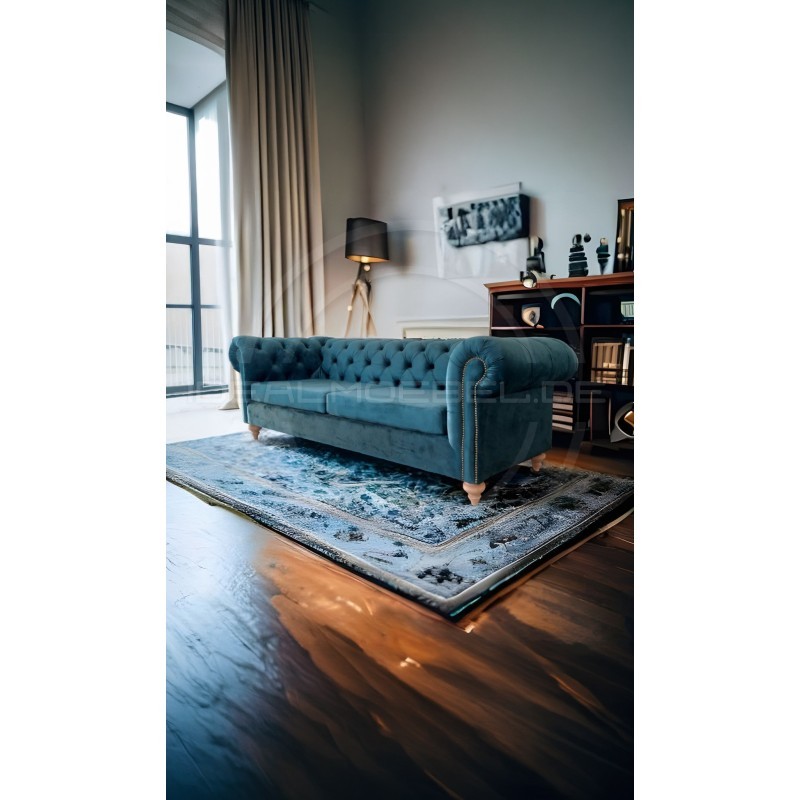 Chesterfield Sofa Swan Samt 3-Sitzer
