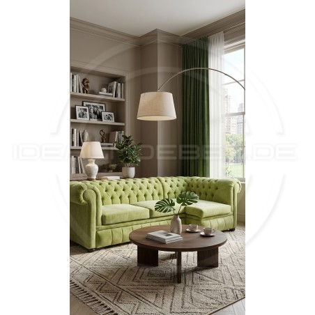 Chesterfield Ecksofa Normal 140x260 Samt