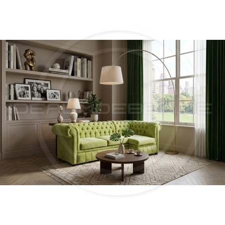 Chesterfield Ecksofa Normal 140x260 Samt