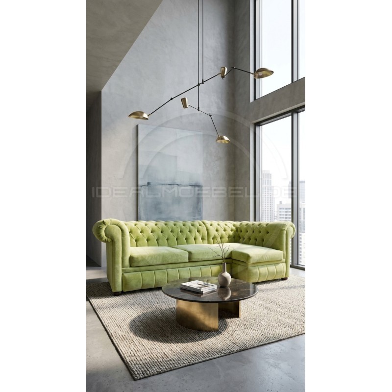 Chesterfield Ecksofa Normal 140x260 Samt