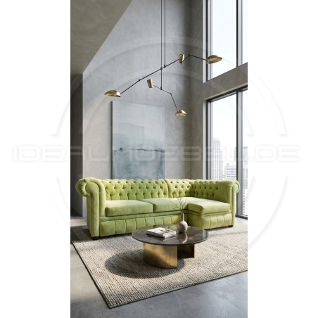 Chesterfield Ecksofa Normal 140x260 Samt