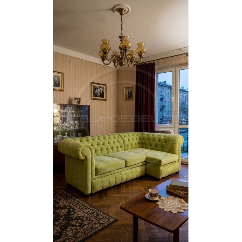 Chesterfield Ecksofa Normal 140x260 Samt
