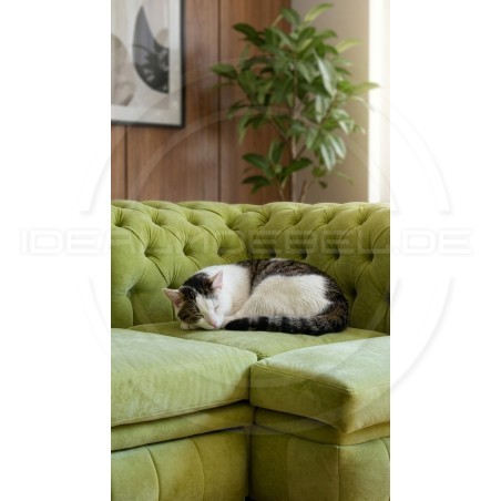 Chesterfield Ecksofa Normal 140x260 Samt