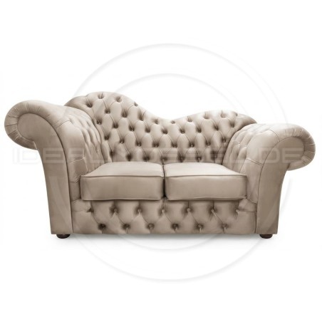 Kleine Chesterfield Sofa Madame Wave mit Schlaffunktion Samt 2-Sitzer