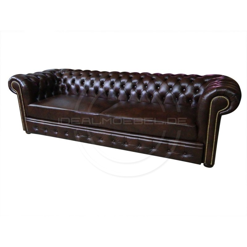 Sofa Chesterfield March Rem w skórze z funkcją spania