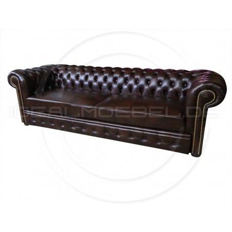 Sofa Chesterfield March Rem w skórze z funkcją spania
