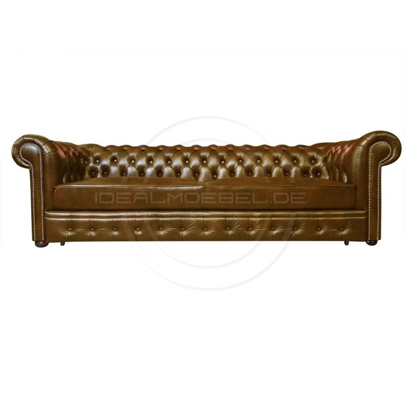 Sofa Chesterfield March Rem w skórze z funkcją spania