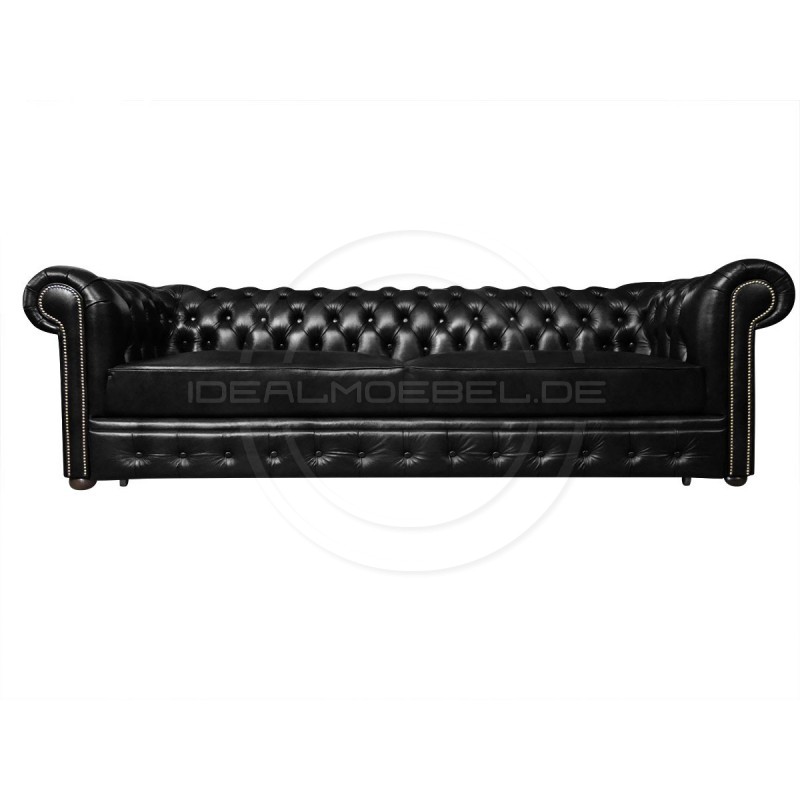 Sofa Chesterfield March Rem w skórze z funkcją spania