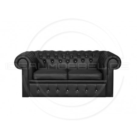 Sofa Chesterfield Classic z kryształkami skóra Plus rozkładana