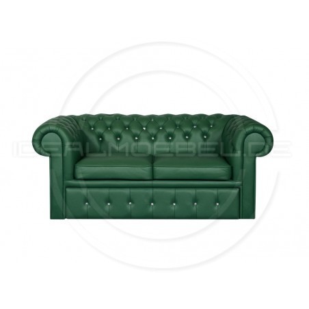 Sofa Chesterfield Classic z kryształkami skóra Plus rozkładana