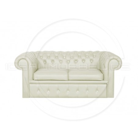 Sofa Chesterfield Classic z kryształkami skóra Plus rozkładana