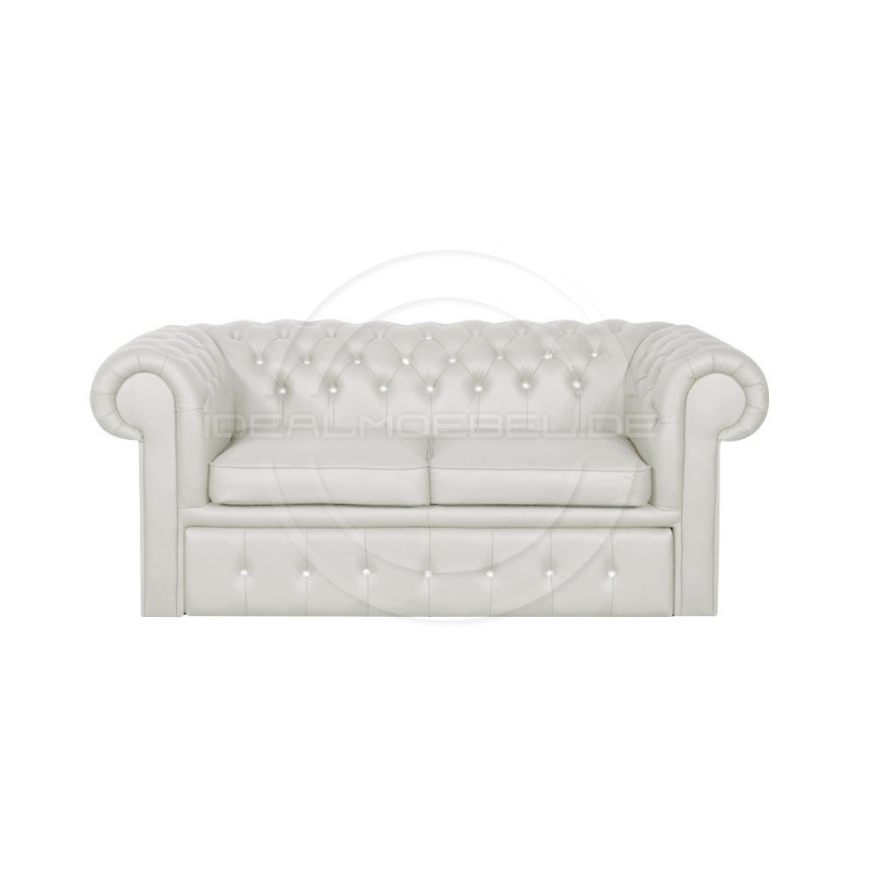 Sofa Chesterfield Classic z kryształkami skóra Plus rozkładana