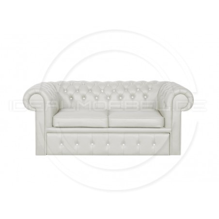 Sofa Chesterfield Classic z kryształkami skóra Plus rozkładana