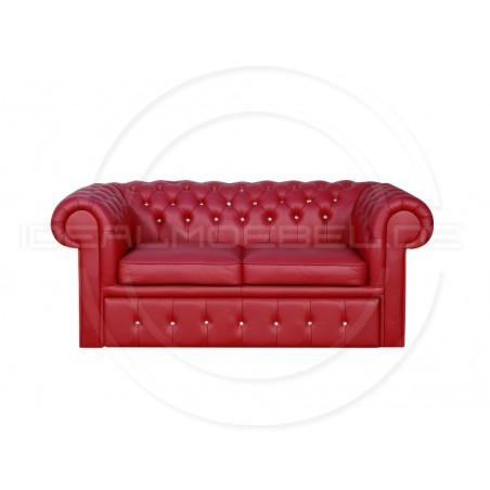 Sofa Chesterfield Classic z kryształkami skóra Plus rozkładana