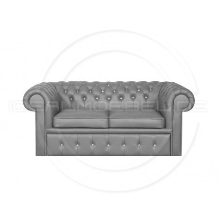 Sofa Chesterfield Classic z kryształkami skóra Plus rozkładana