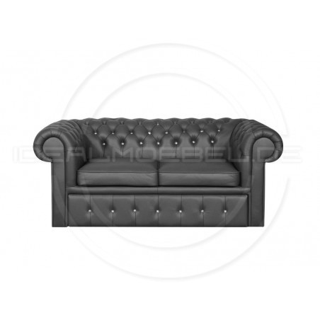 Sofa Chesterfield Classic z kryształkami skóra Plus rozkładana