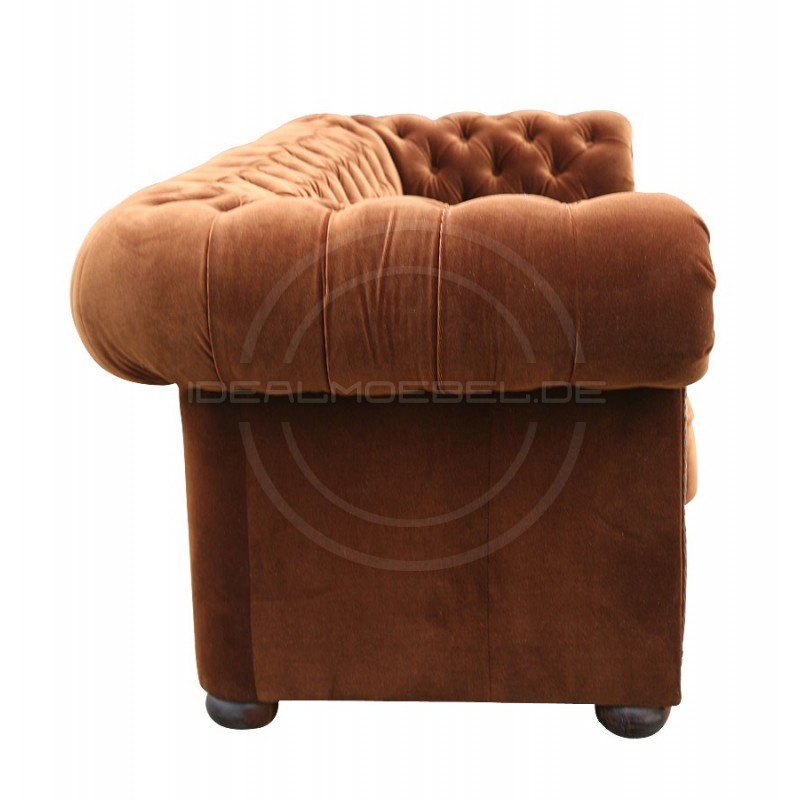 Chesterfield Sofa Classic Samt 3-Sitzer